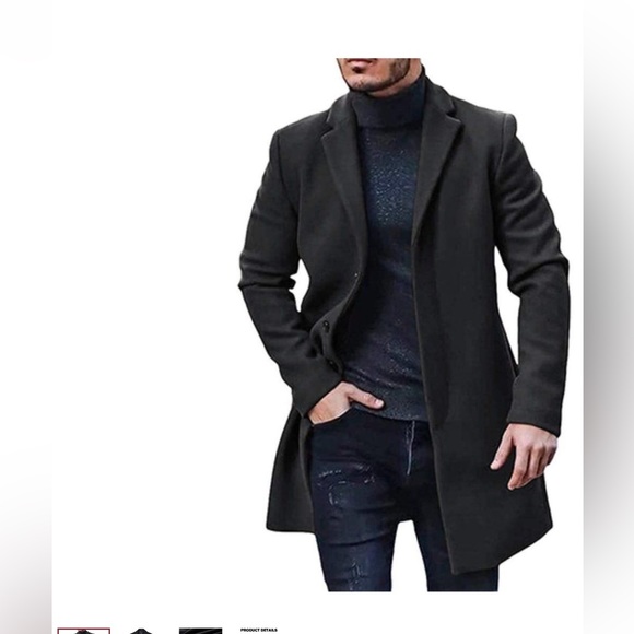 Men's Panda Trench Coat Outwear Black